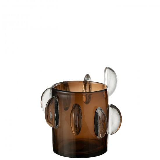 J Line Vase Steggy Bas Verre Marron L25xB25xH24 cm JLine 54525 by Jolipa 54525.