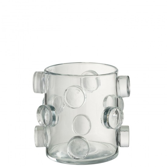 J Line Vase Pebbles Verre Transparent Small L22xB22xH21 cm JLine 54535 by Jolipa 54535.