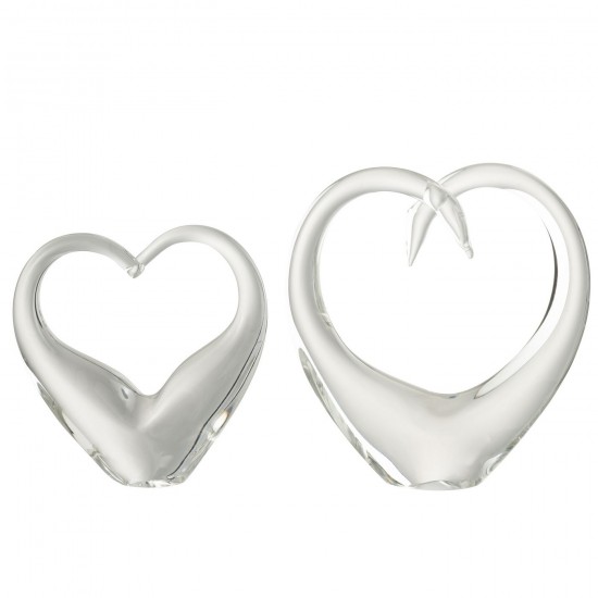 J-Line J Line presse papiers Jolipa Presse Papier Coeur Verre Transparent Large.