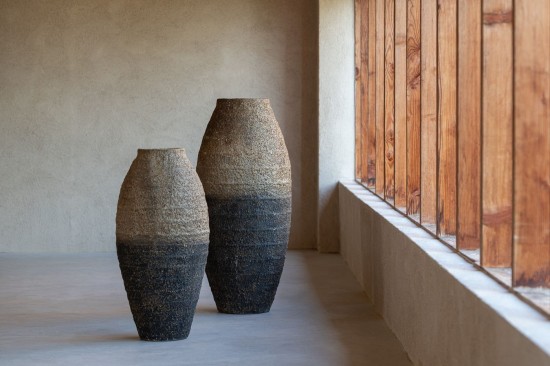 Jolipa Vase Antique Cement Brown Black Small.