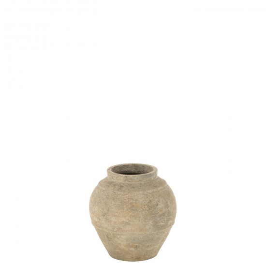 J Line Flowerpot Antique Cement Beige Small L38xB38xH38 cm JLine 54579 by Jolipa 54579.