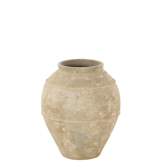 J Line Flowerpot Antique Cement Beige Medium L56xB56xH67 cm JLine 54580 by Jolipa 54580.