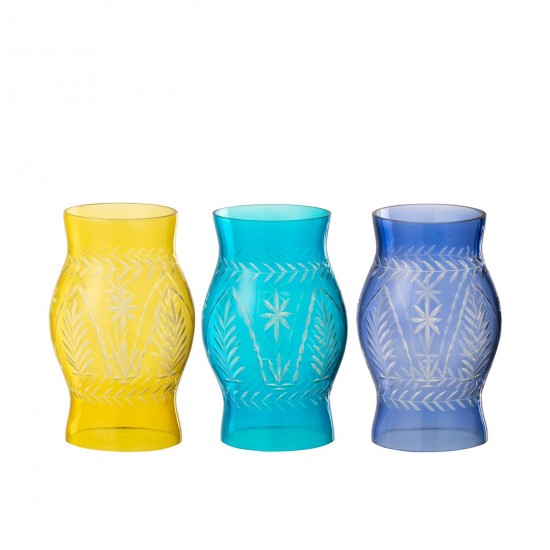 J Line Photophore Tarifa Verre Mix L8xB8xH16 cm JLine 54637 by Jolipa 54637.