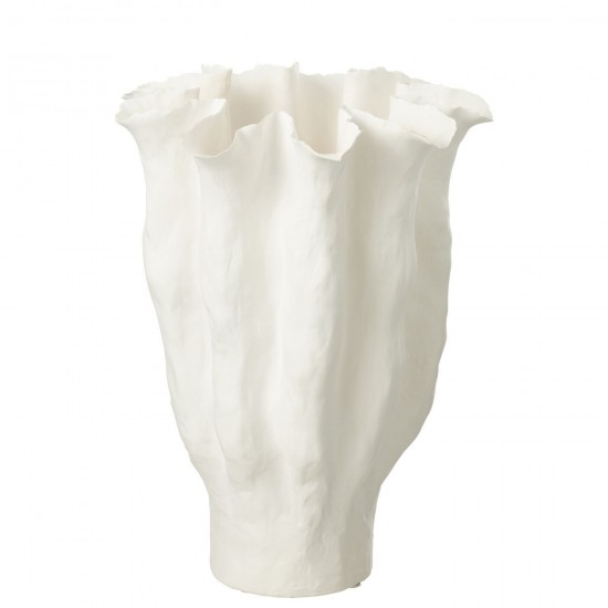 J Line Vase Calyx Ceramique Blanc Large L33xB33xH42 cm JLine 54679 by Jolipa 54679.