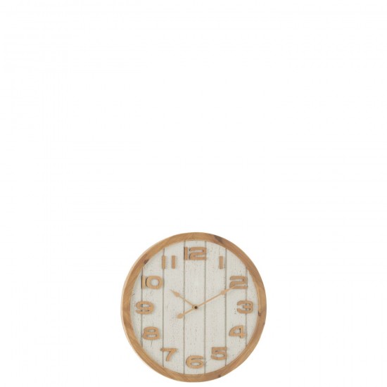 J Line Horloge Murale Bois Mdf Blanc Naturel Small L40xB40xH4 cm JLine 54700 by Jolipa 54700.