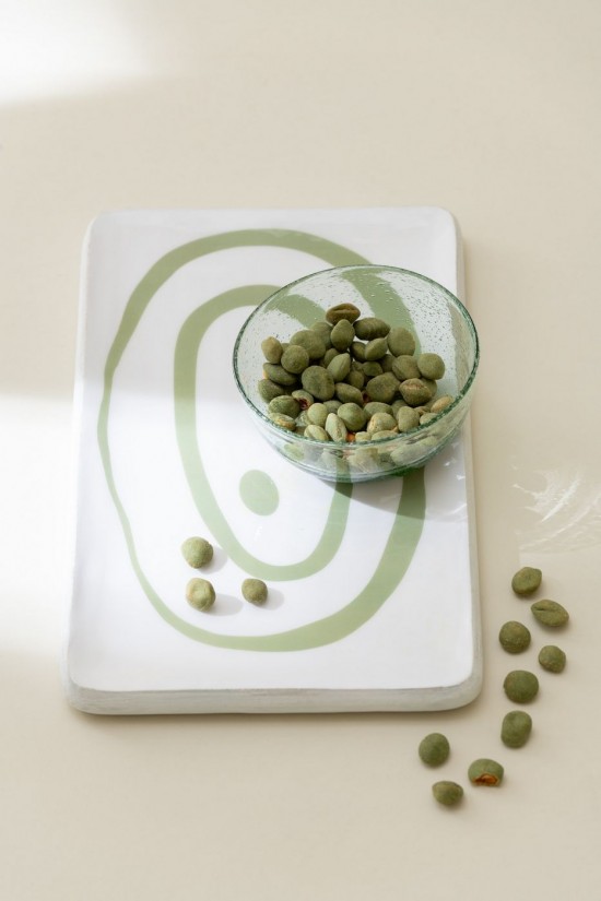 Jolipa Plat Rectangulaire Bois De Manguier Vert Blanc Assortiment De 2.