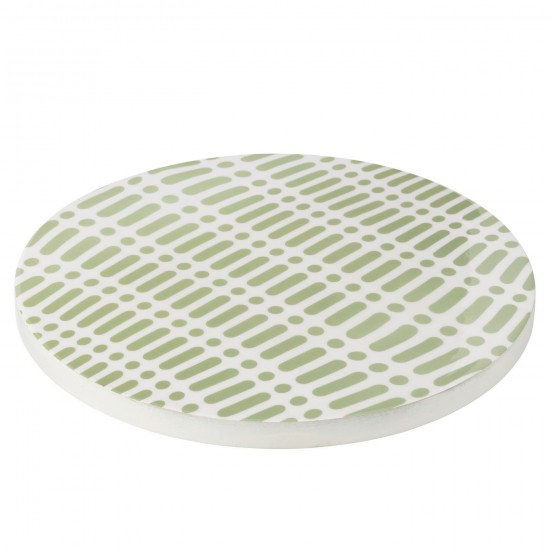 J Line Plateau Tournant Rond Bois De Manguier Vert Blanc L46xB46xH5 cm JLine 54826 by Jolipa 54826.