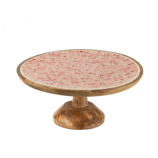 J Line Plat A Gateau Mosaique Bois De Manguier L30xB30xH16 cm JLine 54947 by Jolipa 54947.