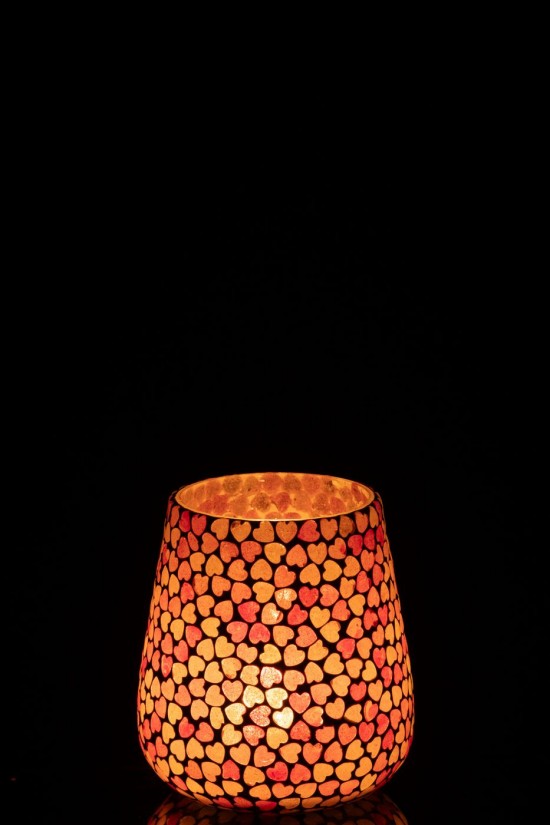 J-Line J Line photophores Jolipa Photophore Mosaique Verre Rose Large.