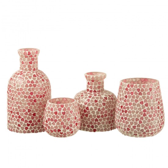 J-Line J Line vases Jolipa Vase Coeur Mosaique Verre Rose Large.