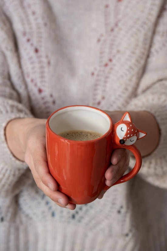 Jolipa Mug Renard Hibou Dolomite Marron Assortiment De 2.