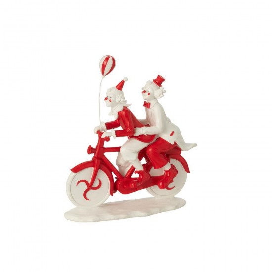 J Line Clown Vélo Pierre Rouge Blanc L23xB8xH26 cm Jline 55030 by Jolipa 55030.