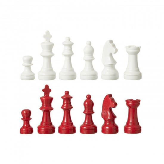 Jolipa Echiquier Plateau Polyrésine Blanc Rouge Noël.