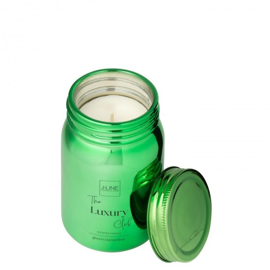 J Line Bougie Parfumée Bocal Verre Vert 69H L8xB8xH13 cm Jline 55050 by Jolipa 55050.