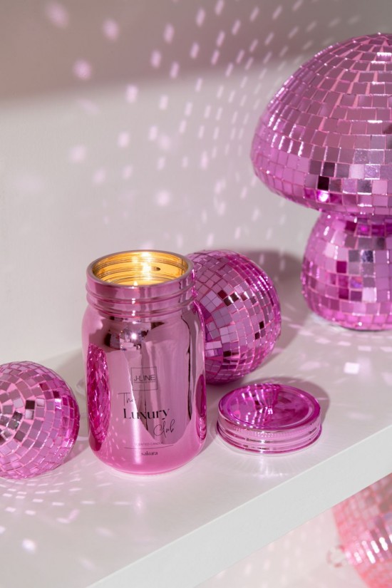 Jolipa Bougie Parfumée Bocal Verre Rose 69H.