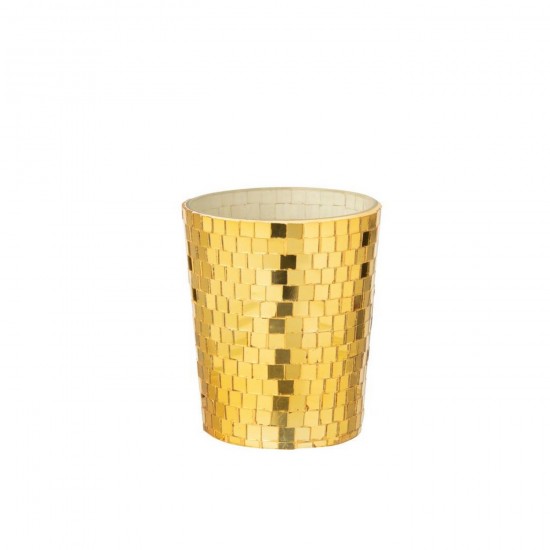 J Line Bougie Parfumée Miroir Verre Jaune L13xB13xH16 cm Jline 55106 by Jolipa 55106.