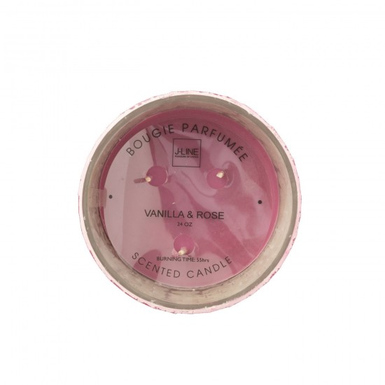J-Line J Line bougies parfumées Jolipa Bougie Parfumée Miroir Verre Rose.