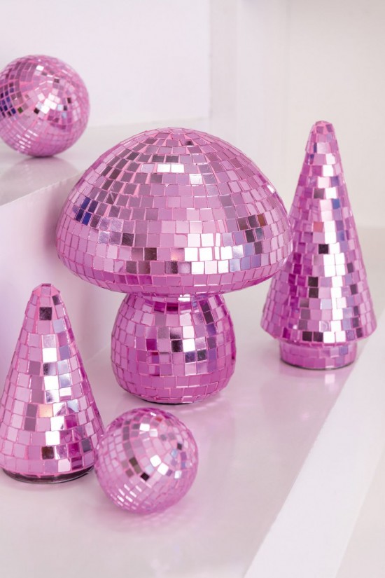 Jolipa Champignon Miroir Verre Rose.