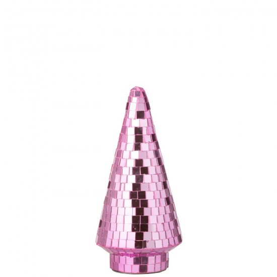 J Line Arbre Miroir Verre Rose Medium L11xB11xH23 cm Jline 55131 by Jolipa 55131.