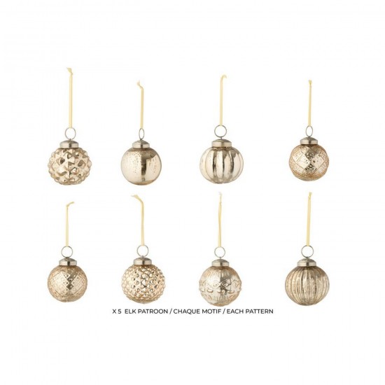 J Line Boite De 40 Boule De Noël 8 Motifs Verre Doré L6xB6xH6 cm Jline 55186 by Jolipa 55186.