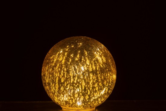 J-Line J Line hivers Jolipa Boule Led Craquelé Verre Doré Small.