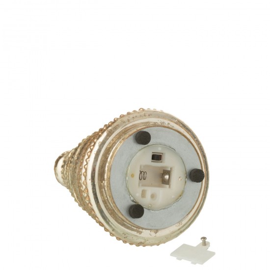 Jolipa Boite De 3 Arbre Led Cotelé Verre Doré.