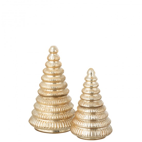 Jolipa Bougie Parfumée Arbre Cotelé Verre Doré Large.