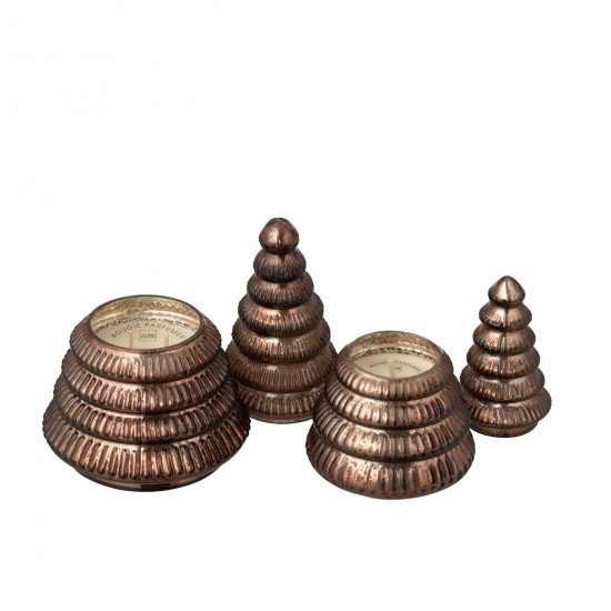 J-Line J Line bougies parfumées Jolipa Bougie Parfumée Arbre Cotelé Verre Marron Large.