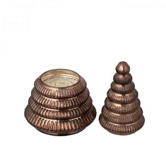 J Line Bougie Parfumée Arbre Cotelé Verre Marron Large L13xB13xH22 cm Jline 55207 by Jolipa 55207.