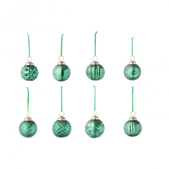 J-Line J Line boules de noel Jolipa Boite De 40 Boule De Noël 8 Motifs Verre Vert.