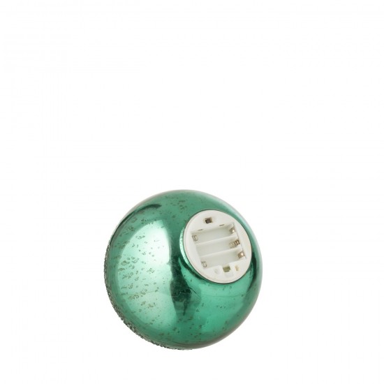 Jolipa Boule Led Craquelé Verre Vert Small.