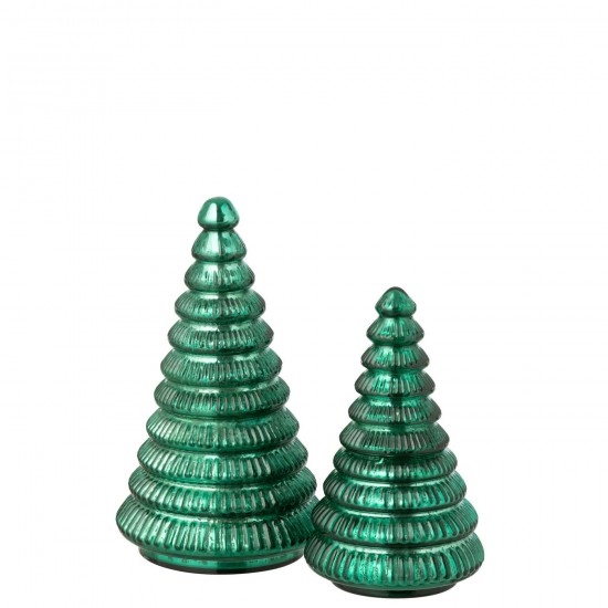 Jolipa Bougie Parfumée Arbre Cotelé Verre Vert Large.