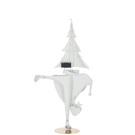 Jolipa Père Noël Led Arbre Fer Doré Blanc Large.