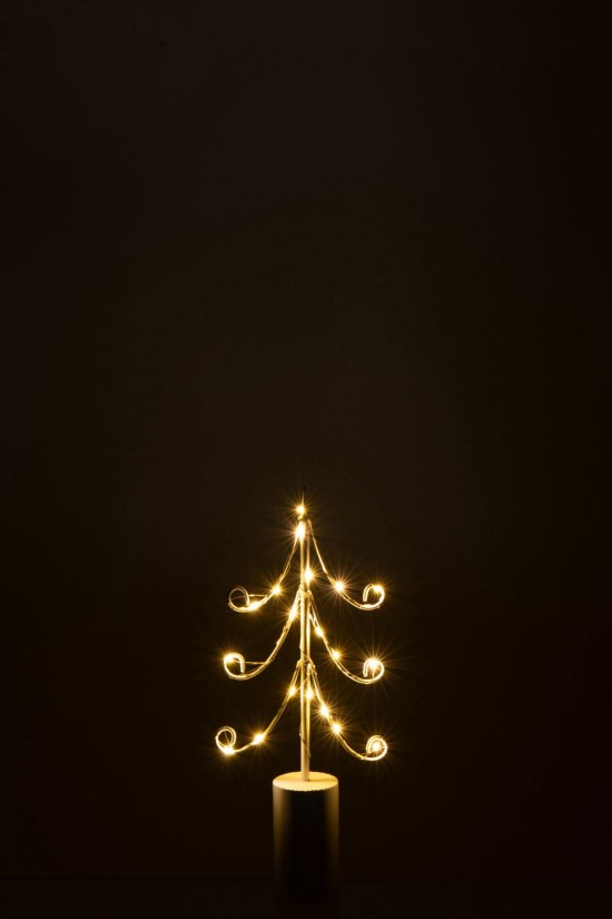 J-Line J Line hivers Jolipa Arbre Led Base Cylindre Fer Blanc Small.