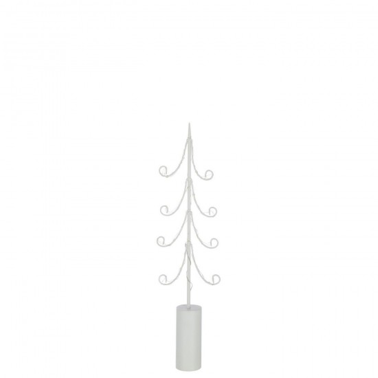 J Line Arbre Led Base Cylindre Fer Blanc Medium L17xB6xH60 cm Jline 55270 by Jolipa 55270.