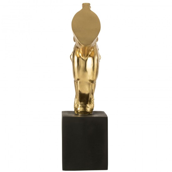 Jolipa Cheval Sur Base Mgo Doré Noir Large.