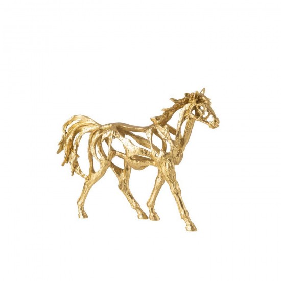 J Line Cheval Course Polyrésine Doré Small L45xB12xH37 cm Jline 55308 by Jolipa 55308.
