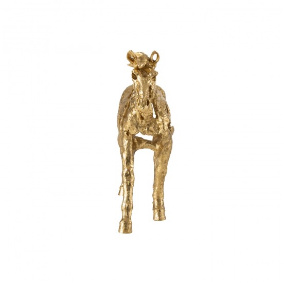 J-Line J Line cheval chevaux statuettes Jolipa Cheval Course Polyrésine Doré Large.