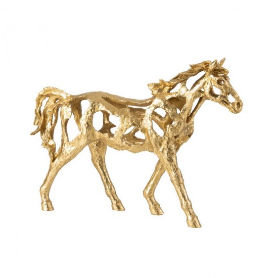 J Line Cheval Course Polyrésine Doré Large L57xB14xH44 cm Jline 55309 by Jolipa 55309.