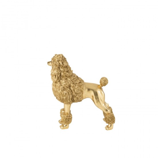 Jolipa Caniche Debout Polyrésine Doré Large.