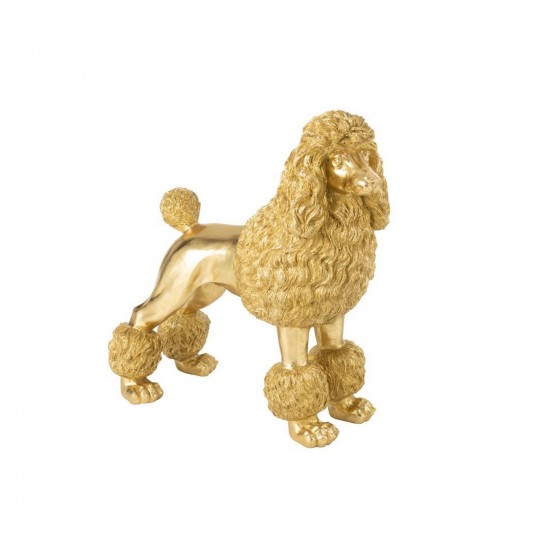 J Line Caniche Debout Polyrésine Doré Extra Large L74xB35xH79 cm Jline 55316 by Jolipa 55316.