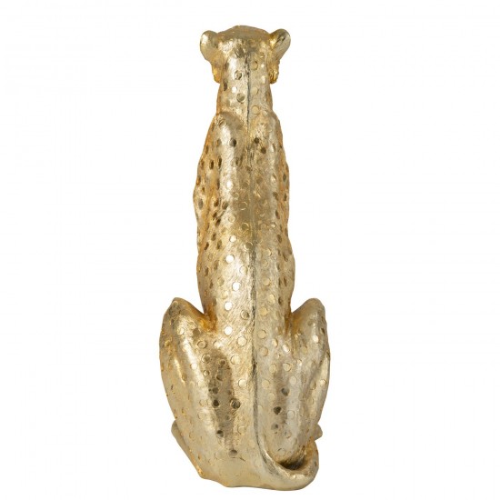 Jolipa Leopard Debout Polyrésine Doré Large.