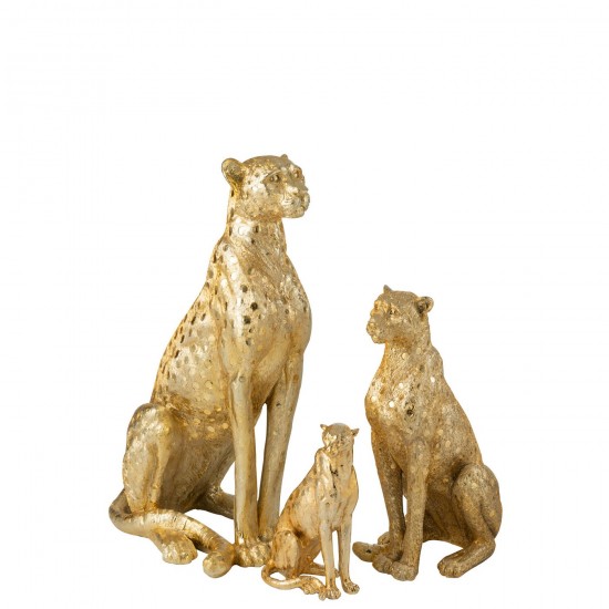 J-Line J Line Léopards Leopard Debout Polyrésine Doré Large.