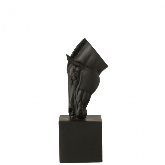 J-Line J Line cheval chevaux statuettes Jolipa Cheval Sur Base Polyrésine Noir Small.