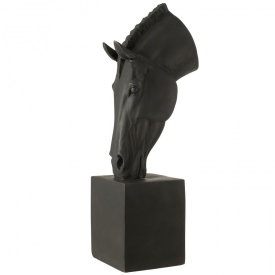 J Line Cheval Sur Base Mgo Noir Large L39xB27xH95 cm Jline 55325 by Jolipa 55325.