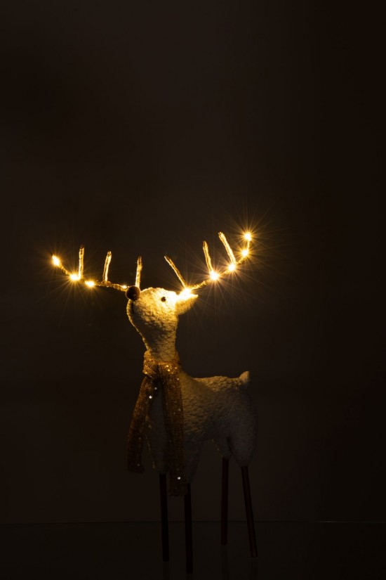 J-Line J Line rennes caribous Jolipa Renne Foulard Polyester Blanc Doré Small.