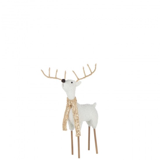 J Line Renne Foulard Polyester Blanc Doré Small L21xB12xH57 cm Jline 55336 by Jolipa 55336.