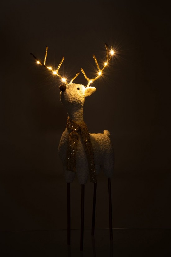 J-Line J Line rennes caribous Jolipa Renne Foulard Polyester Blanc Doré Large.