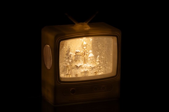J-Line J Line neiges Jolipa Boule De Neige Television Plastique Blanc.