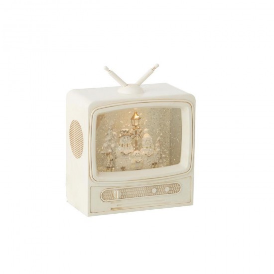 J Line Boule De Neige Television Plastique Blanc L18xB9xH22 cm Jline 55359 by Jolipa 55359.